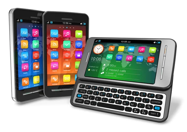 Set of touchscreen smartphones — Stock Photo, Image