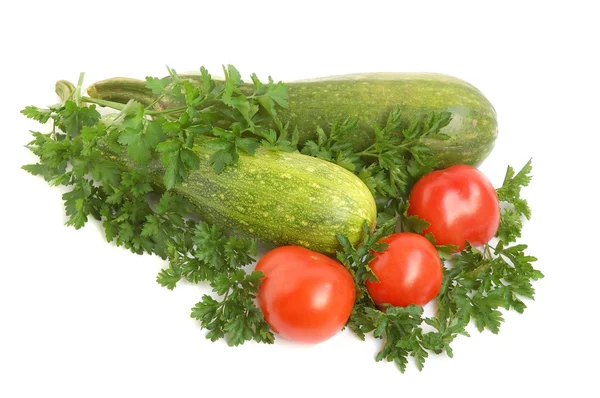 Petersilie, Kürbis und Tomaten — Stockfoto