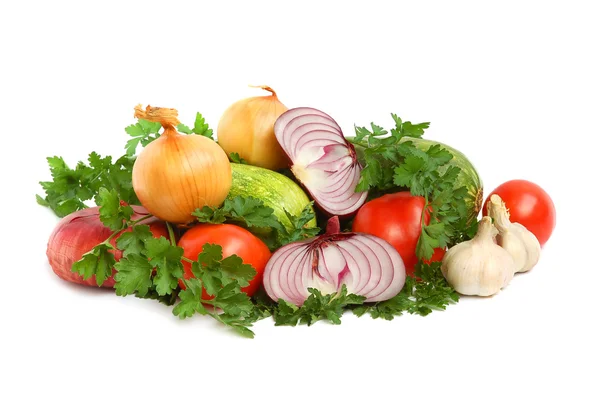 Zelenina na bílém pozadí — Stock fotografie