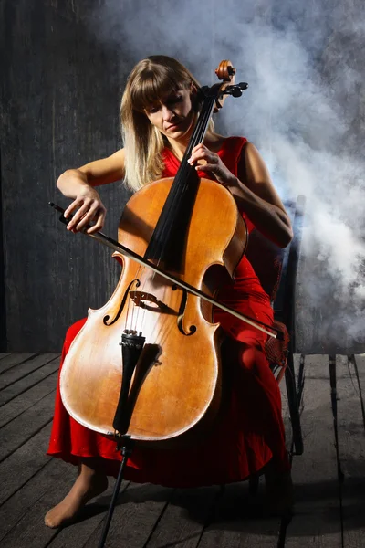 Beautiful cello musician — Stock Photo, Image