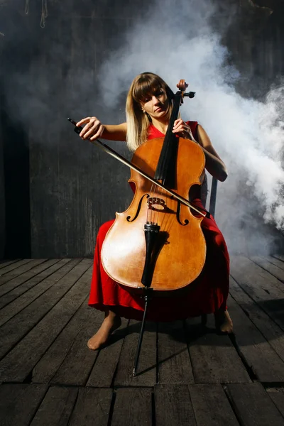 Mooie cello musicus — Stockfoto