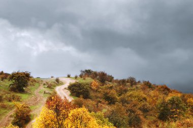 Autumn road clipart