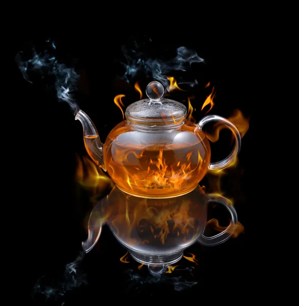 Burning tea — Stock Photo, Image