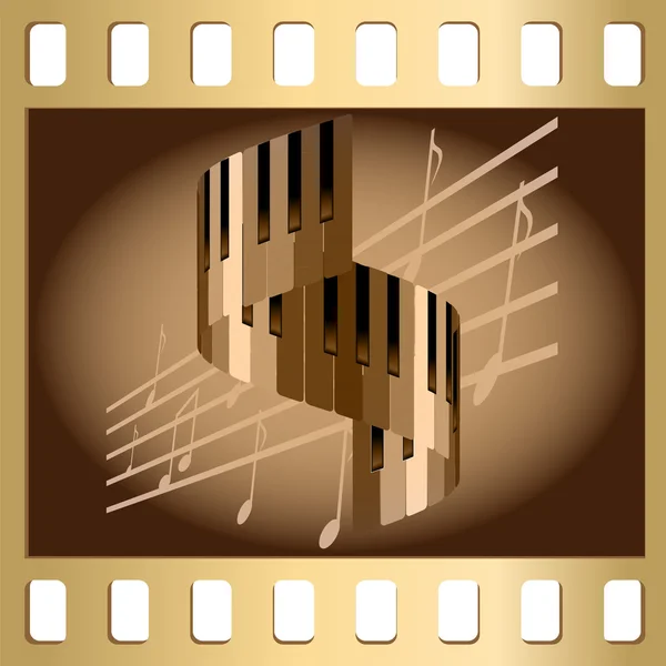Clavier et notes — Image vectorielle