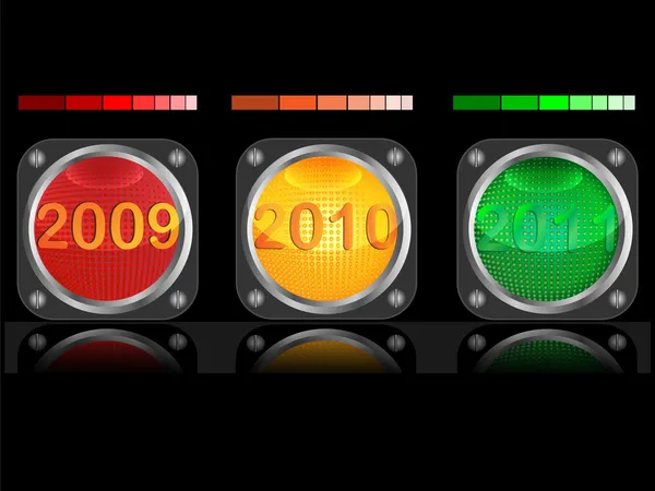Traffic light and date — Stock Vector