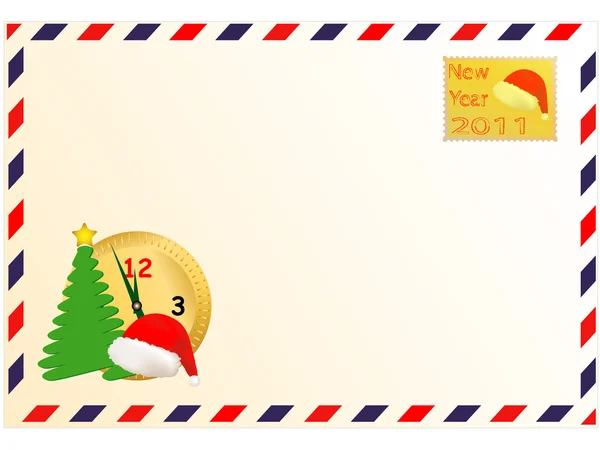 Briefumschlag und Neujahr — Stockvektor