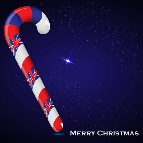 Canne et drapeau de Noël — Image vectorielle