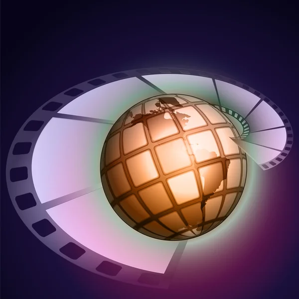 Globe and film — Stock Photo, Image