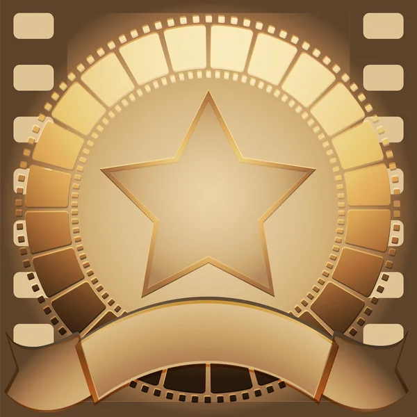 Estrella de cine y estandarte — Vector de stock
