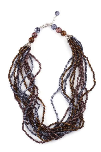 Necklace Beads White Background — Stock Photo, Image