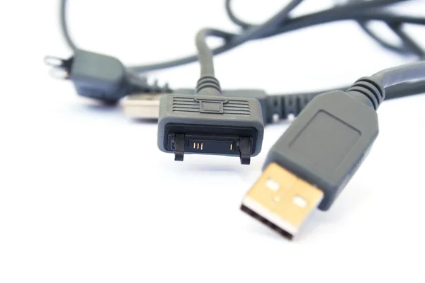 USB kablo ve fiş — Stok fotoğraf
