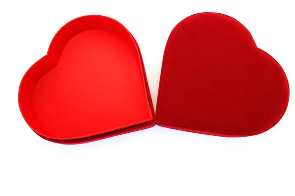 Caixa de coração vermelho — Fotografia de Stock