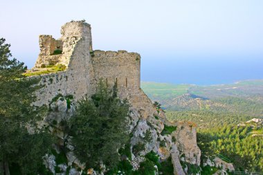 Kantara castle in Northern Cyprus.The origins of the castle go back to the 10th century. clipart