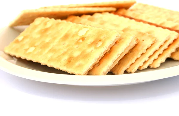 Crackers Geïsoleerd Witte Achtergrond — Stockfoto