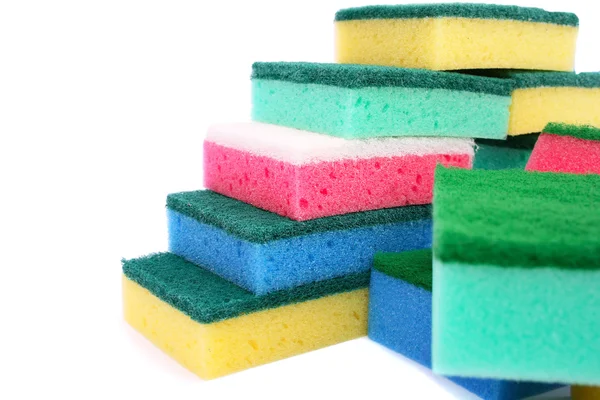 Stack kitchen sponges on yellow table background. Cleaning sponge. colorful  kitchen sponges. Background sponge - a Royalty Free Stock Photo from  Photocase
