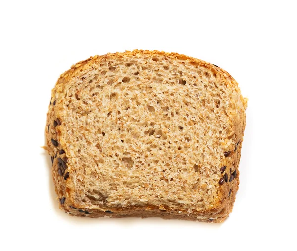 Een Stuk Brood Geïsoleerd Witte Achtergrond — Stockfoto