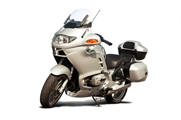 Vista Frontal Motocicleta Aislada Sobre Fondo Blanco — Foto de Stock