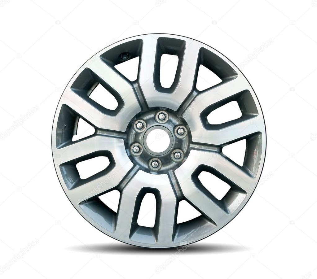 Car alloy rim on white background