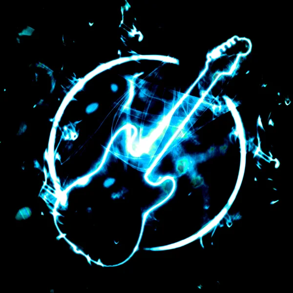 Ilustracja Znaku Gitara Dym — Zdjęcie stockowe