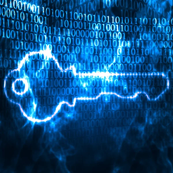 Klíč a binárního kódu heslo — Stock fotografie