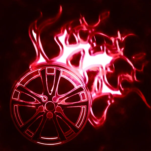 불타는 바퀴 — 스톡 사진