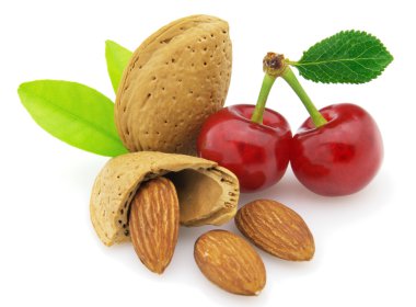 Almonds with cherry clipart