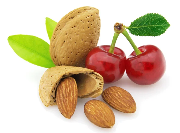 stock image Almonds with cherry