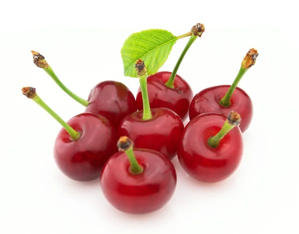 Ripe cherry on a white background — Stock Photo, Image