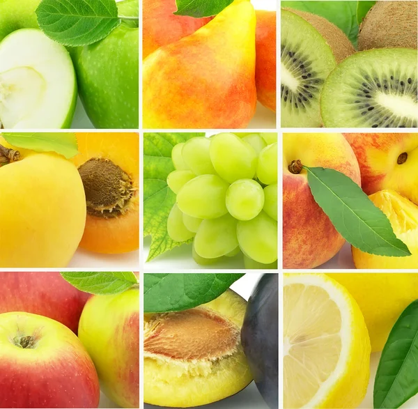 Collage from fresh fruit — Stock Photo, Image