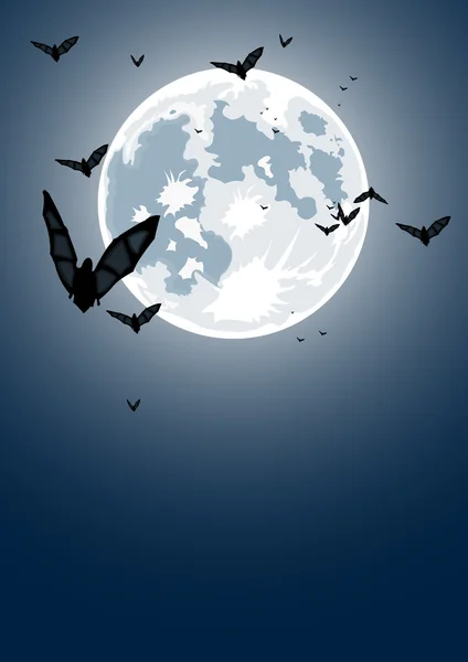 Vector halloween nacht met maan — Stockvector