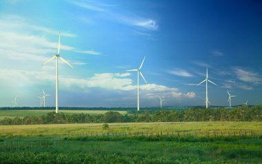 Alternative energy, wind turbines clipart