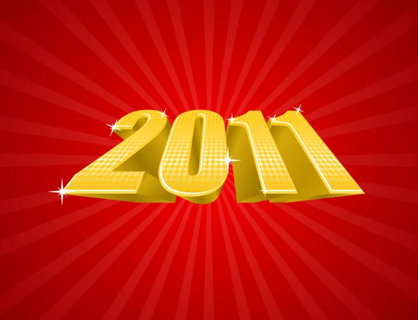 Altın 2011 yılı vektör çizim — Stok Vektör