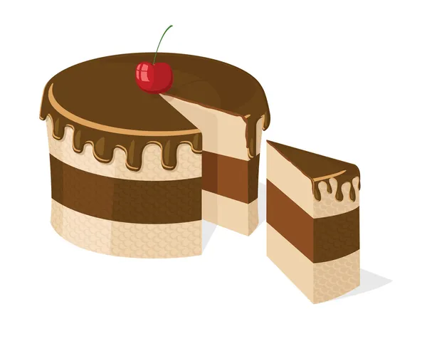 Векторный шоколадный торт — стоковый вектор