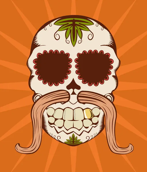 Vectorillustratie van Oranje suiker schedel — Stockvector