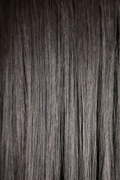 Nero lucido capelli lisci — Foto Stock