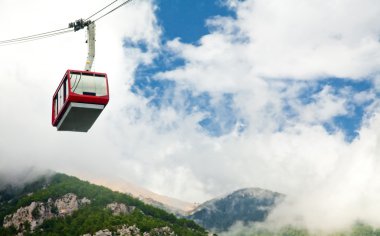 Cable car at Tahtali mountain (Olympus), Turkey clipart