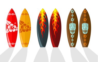 Set of vector surf boards clipart