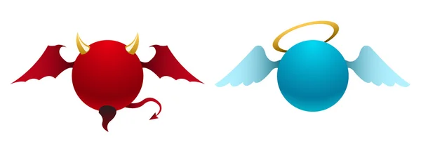 Vector devil and angel icons — Stock Vector