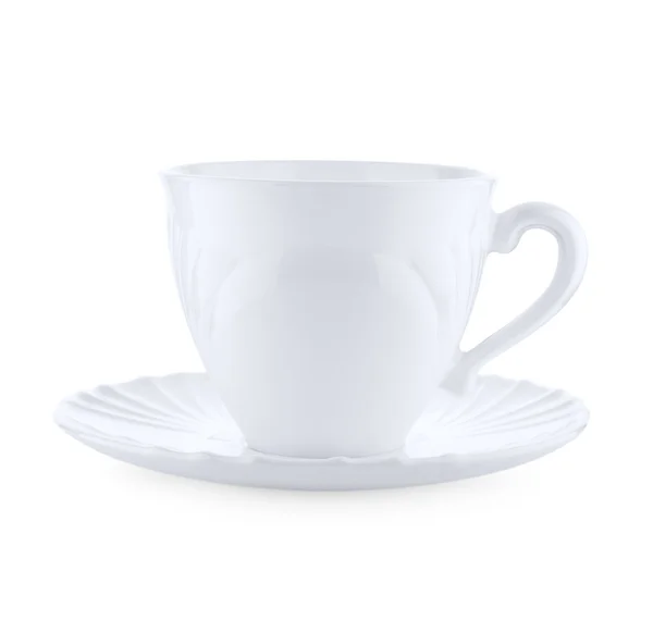 Cup on a plate isolated — Stock Photo, Image