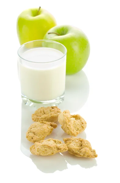 Leite de maçã e biscoitos — Fotografia de Stock