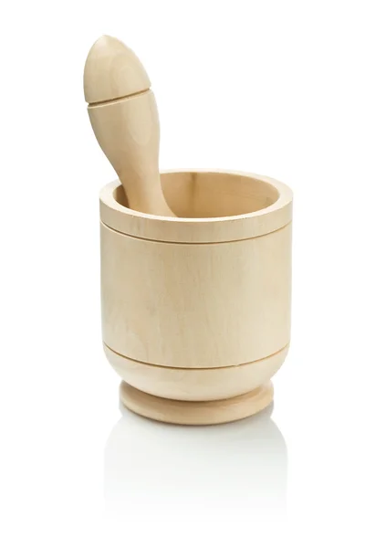 Wooden pestle in mortar — Stock Photo, Image