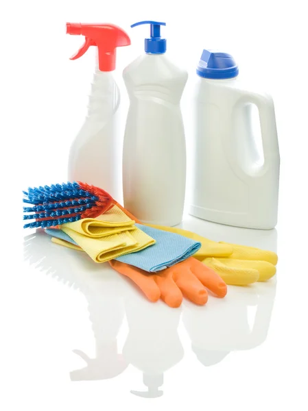 Grupo de objetos de limpeza — Fotografia de Stock