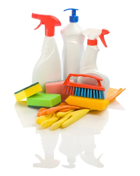 Composição dos artigos de limpeza — Fotografia de Stock