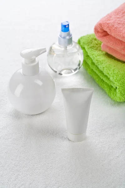 Composizione per il bagno su asciugamano — Foto Stock