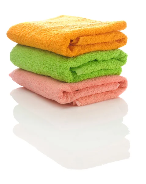 Pomarańczowy różowy i zielony ręczniki — Zdjęcie stockowe