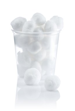 Cotton balls in jar isolated clipart