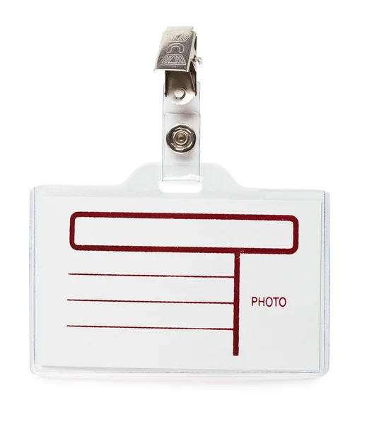 Badge carta d'identità in bianco — Foto Stock