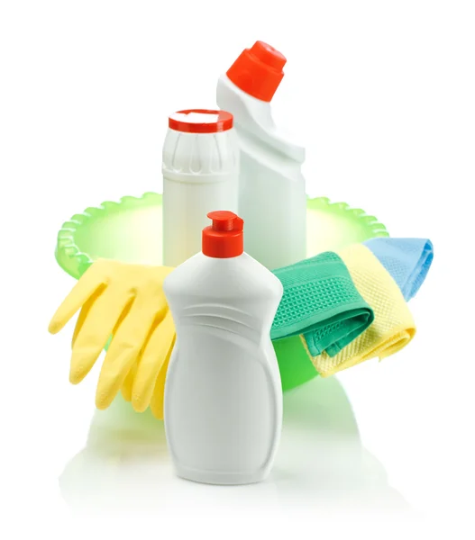 Acessórios para limpeza isolada — Fotografia de Stock