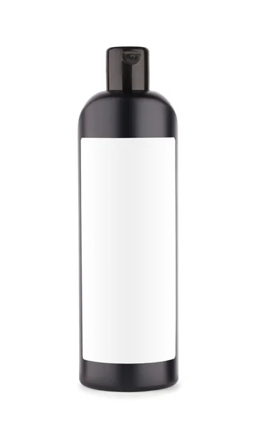 Black bottle of shampoo — Stock Photo, Image