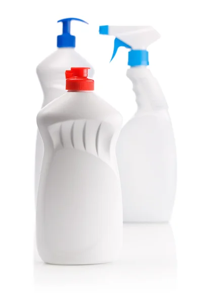Mutfak temizlik için şişeler — Stok fotoğraf